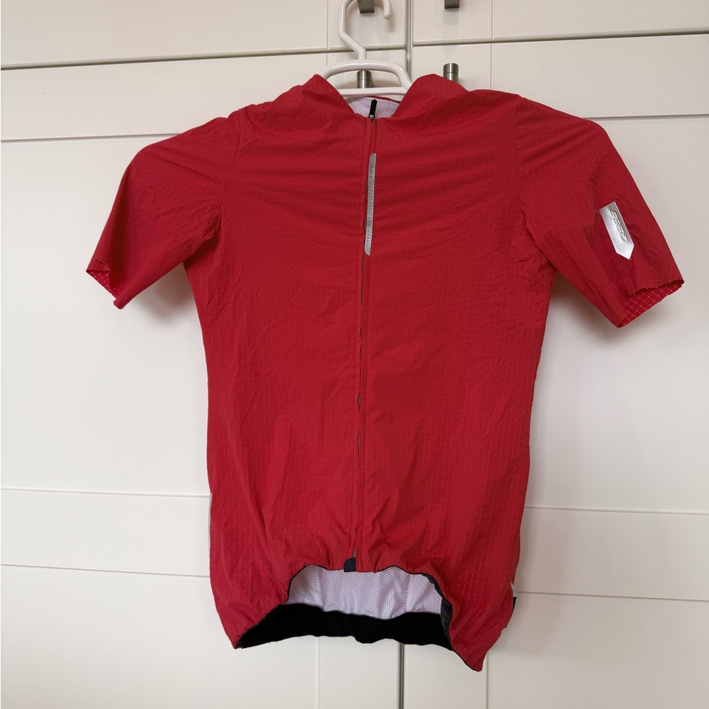 Red Women's Cycling Jersey with Hood